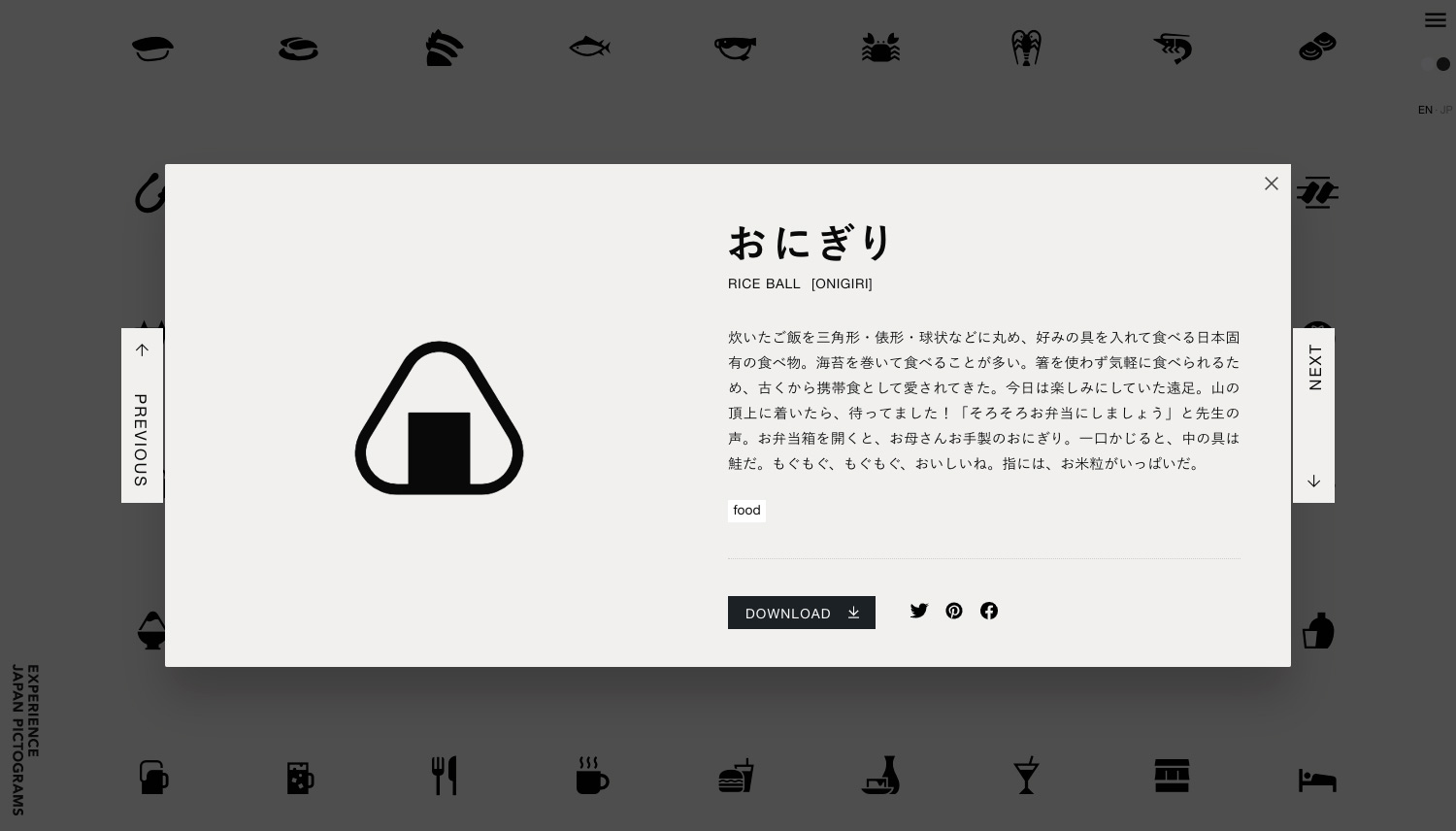 EXPERIENCE JAPAN PICTOGRAMS