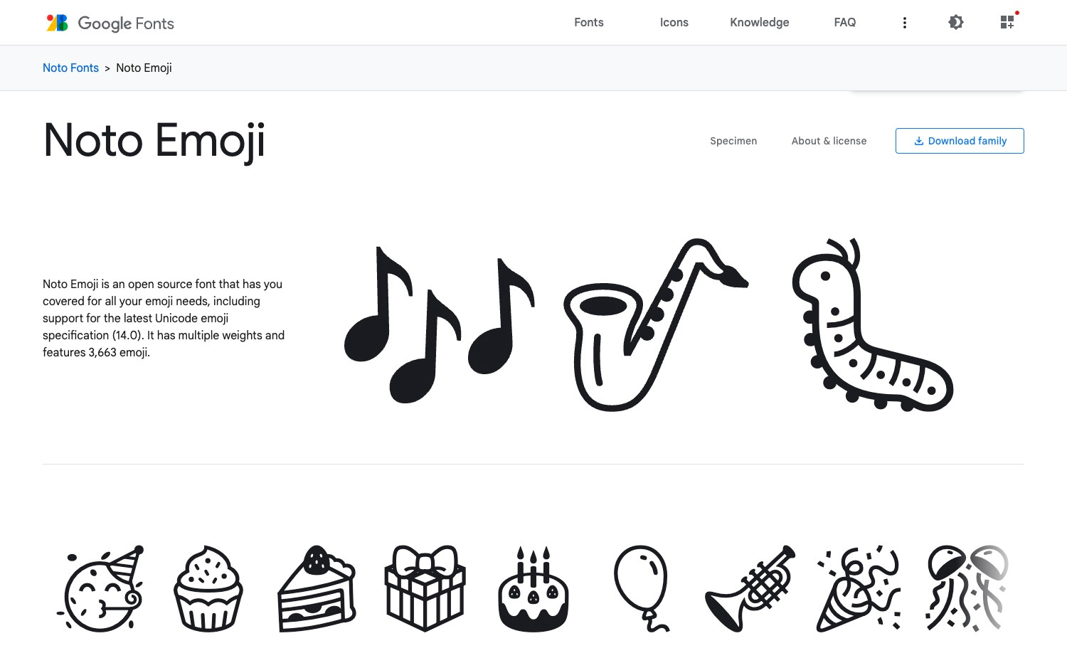 Noto Emoji（Google Fonts）