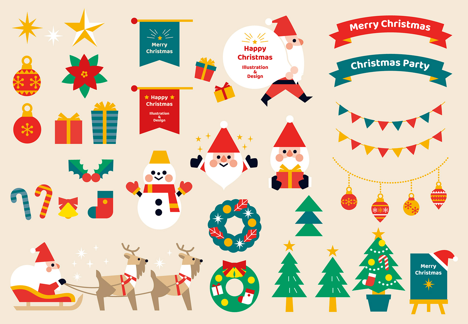 イラストAC - クリスマスの無料イラストセット
