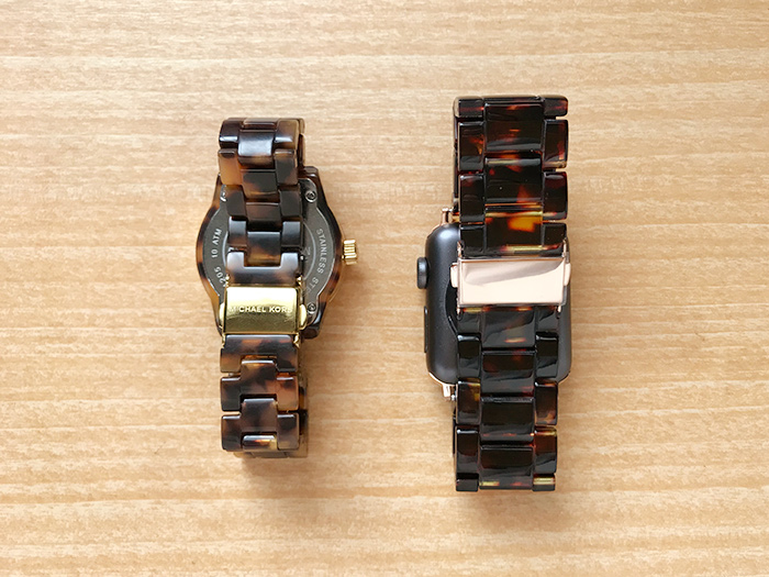 Apple Watchのバンド交換 - MICHAEL KORSのべっ甲柄時計との比較