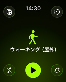 Apple Watch｜ワークアウトアプリ - ウォーキング画面