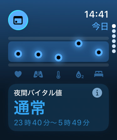 Apple Watch｜フィットネスアプリ - 夜間バイタル