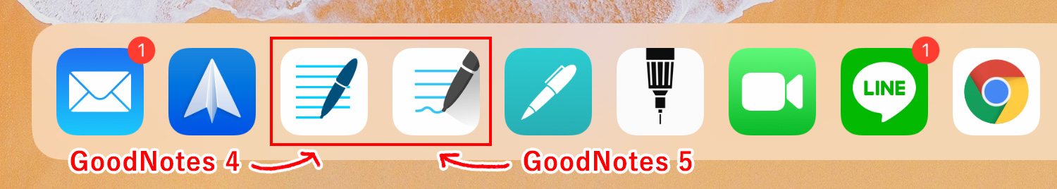 GoodNotes 4とGoodNotes 5は共存可能で両方使えます