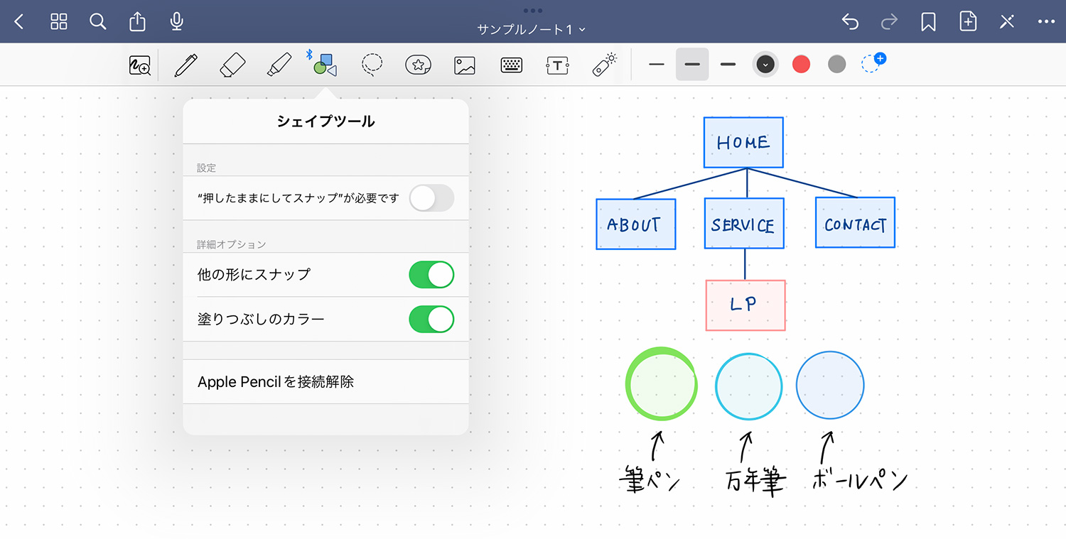 GoodNotes 5 - シェイプツールの解説