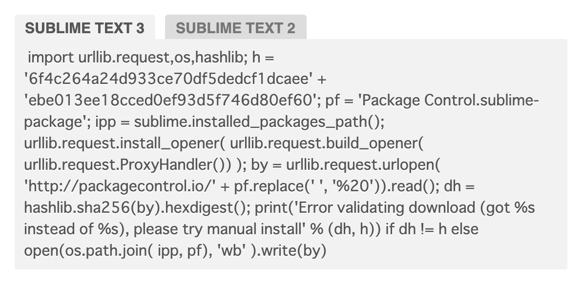 Sublime TextでPackage Controlをインストールする