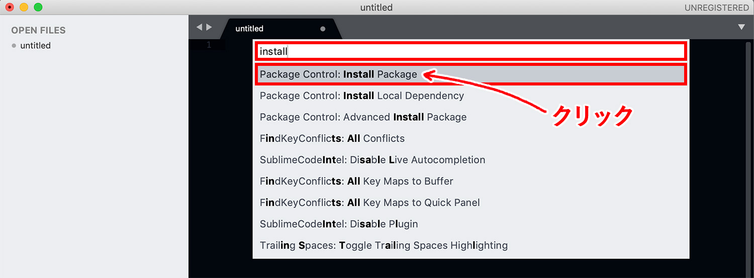 Sublime TextでPackageをインストールする