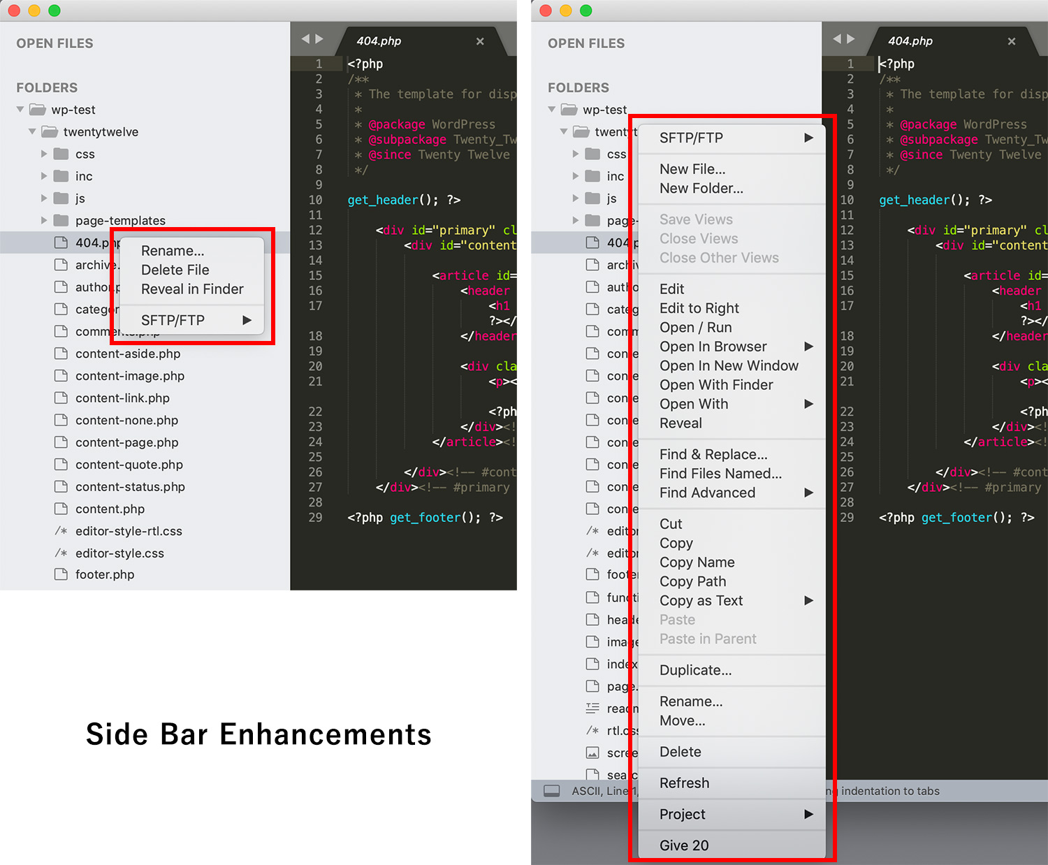 Sublime Textパッケージ「Side Bar Enhancements」