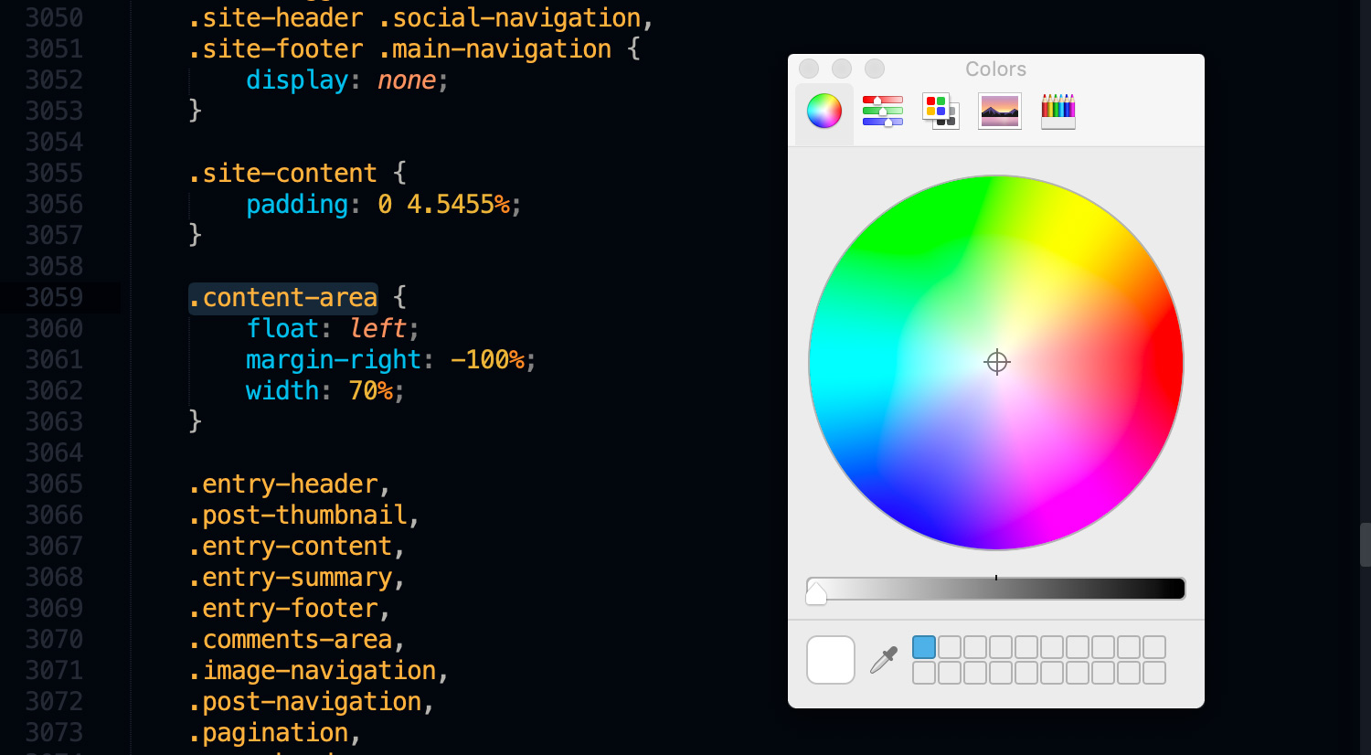 Sublime Textパッケージ「Color​Picker」