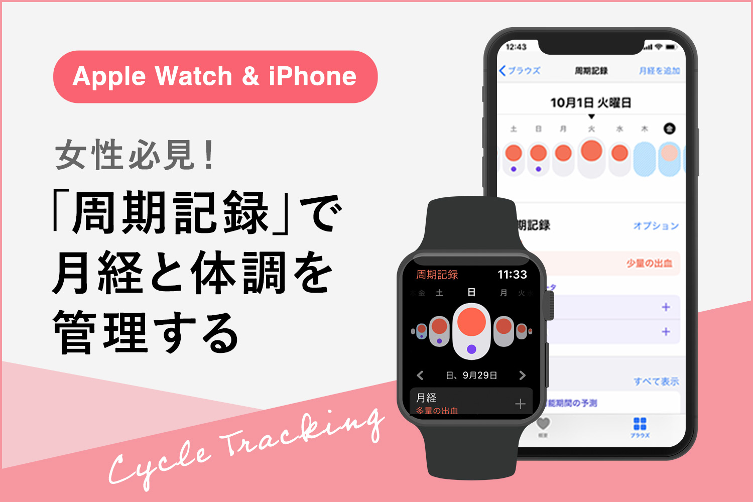 iPhoneとApple Watchで生理･妊娠管理ができる｢周期記録｣アプリを使ってみた！