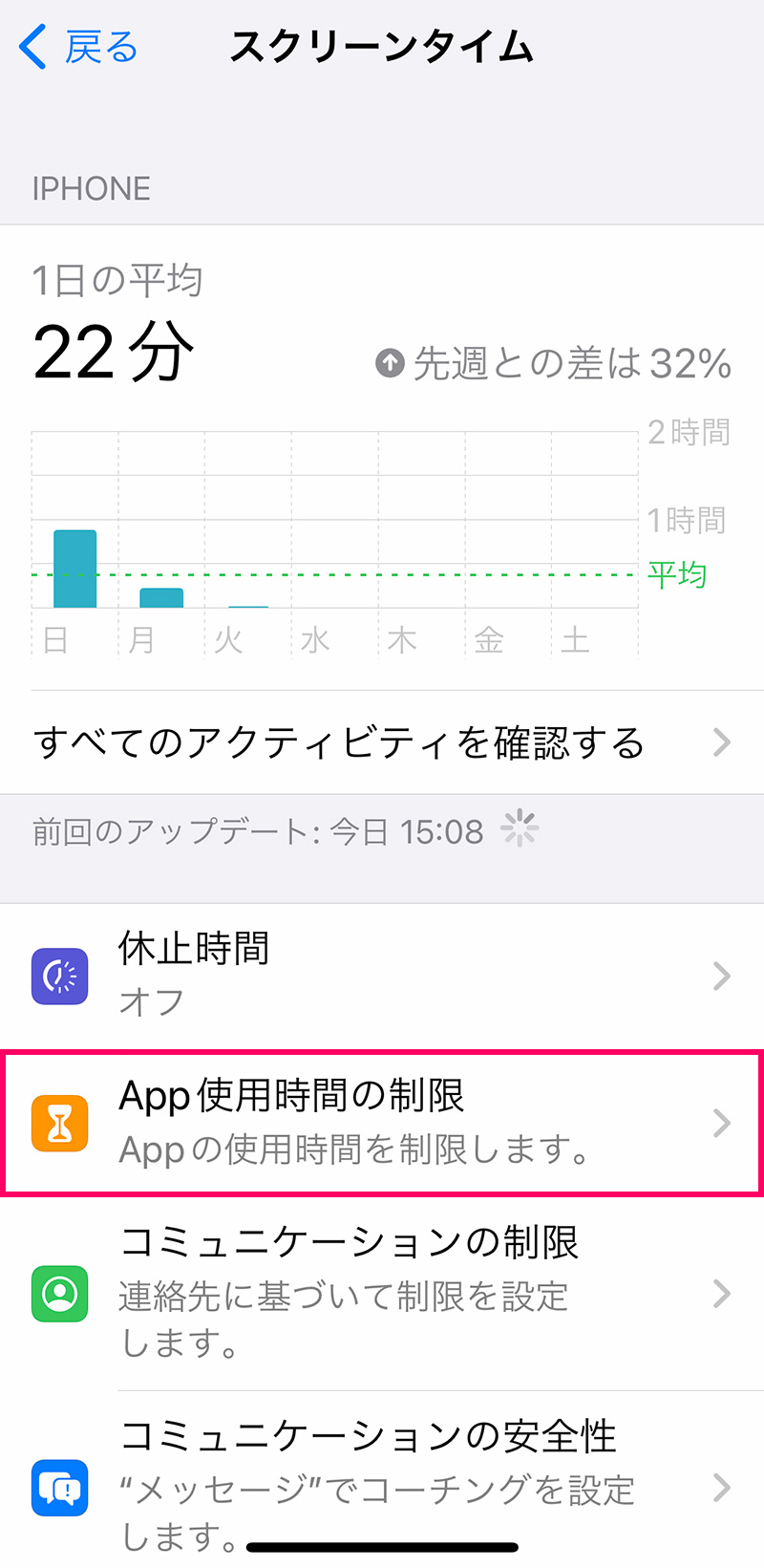 子供の「スクリーンタイム」設定方法・使い方：App使用時間の制限の設定