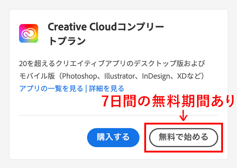 Adobe CCの無料体験