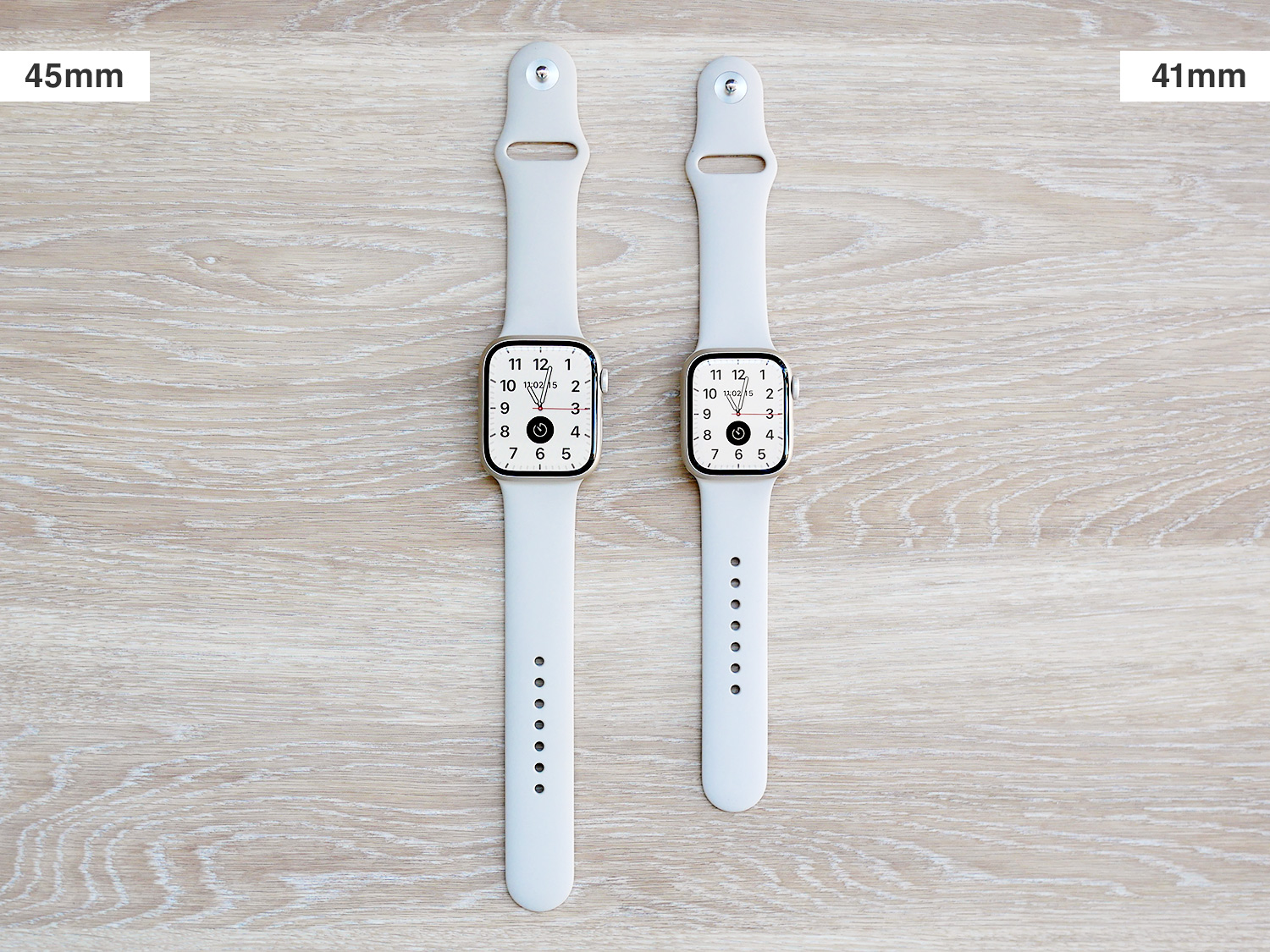 Apple Watch Series 7 | 41mmと45mmのサイズ比較（文字盤）