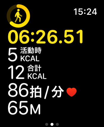 Apple Watchのワークアウト画面