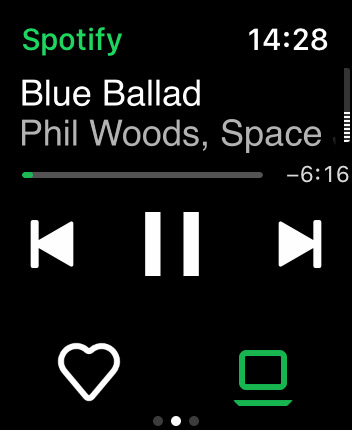 Apple WatchのSpotifyで音楽をコントロールする