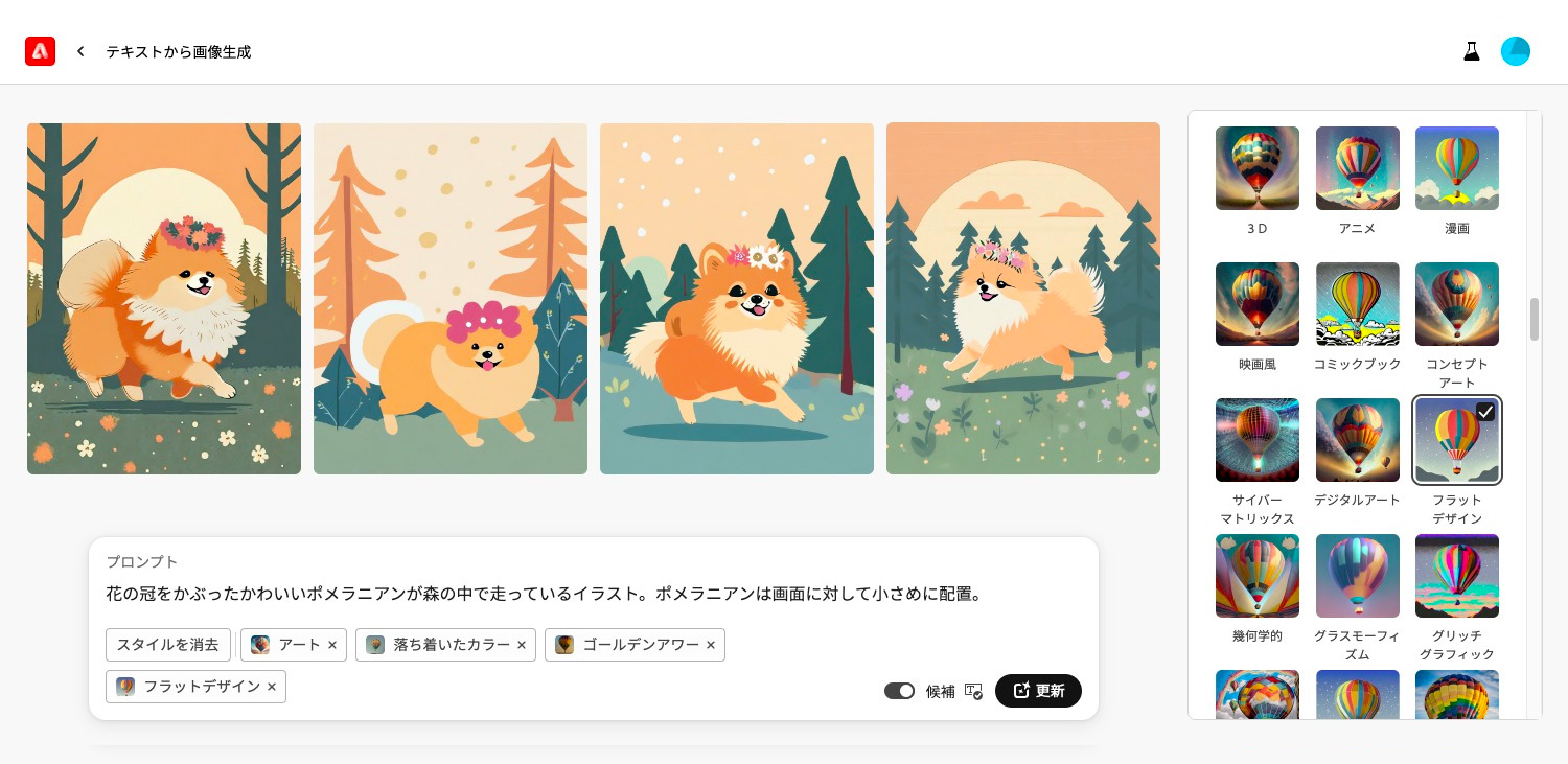 Adobe FireflyのAIで生成したイラストサンプル