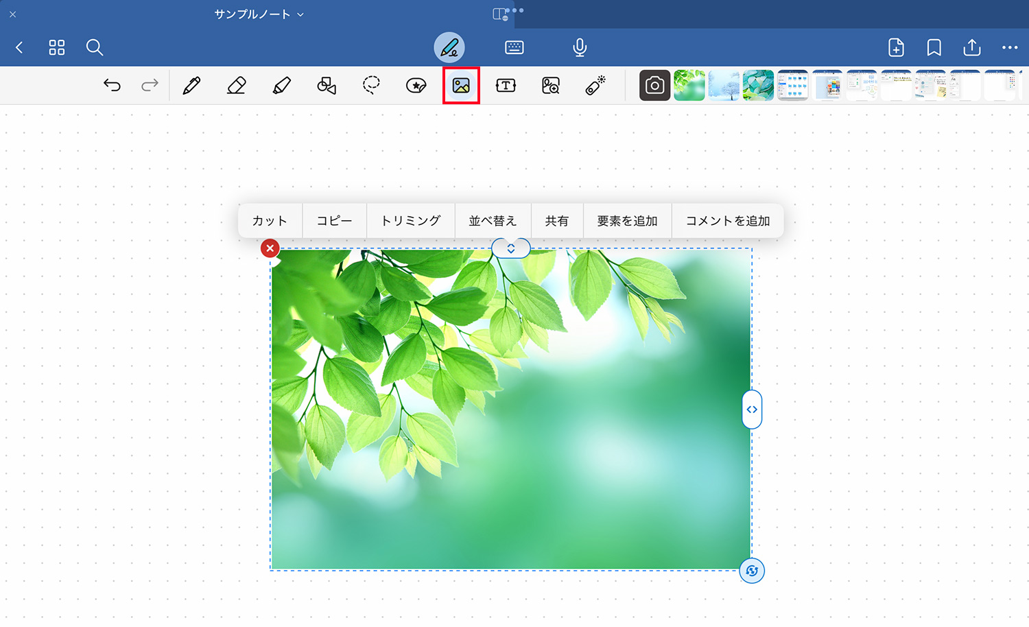 Goodnotes 6 - ツールバー｜画像の編集・トリミングなど