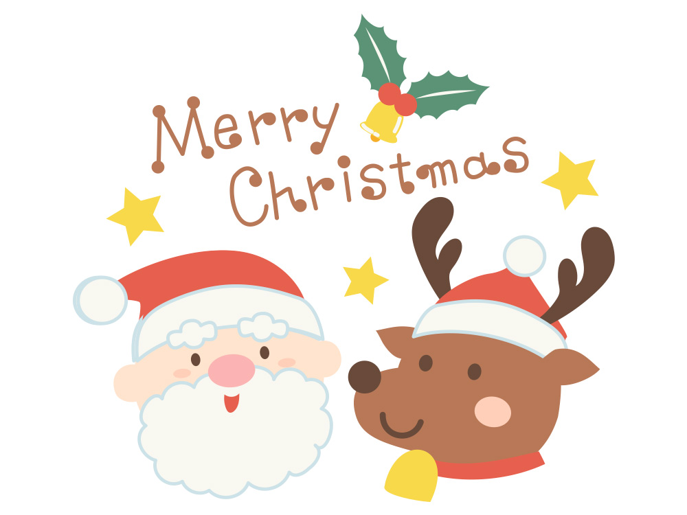 イラストAC - クリスマス/冬のイラスト素材 サンタクロースとトナカイ