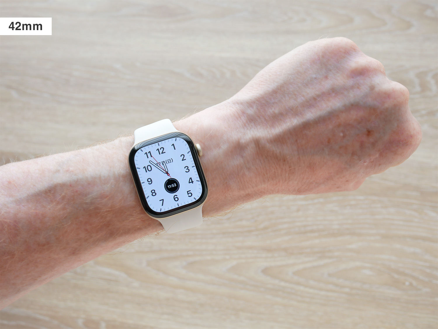 Apple Watch Series 12の42mmの着用画像(男性)