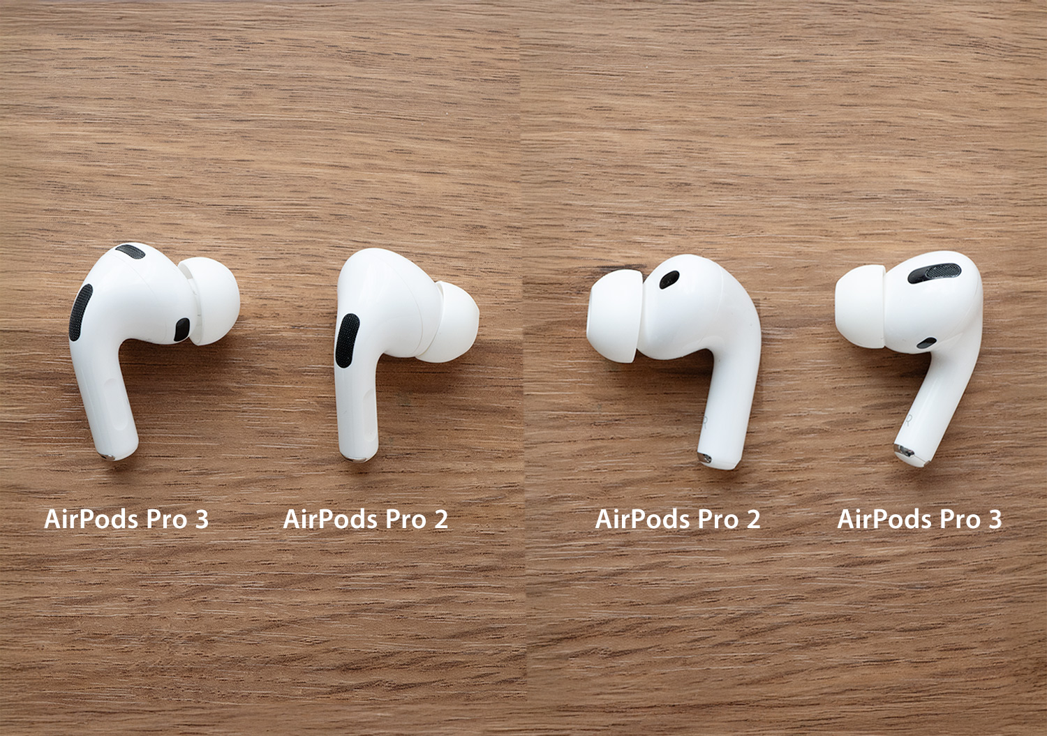 AirPods Pro 3とAirPods Pro 2の比較画像