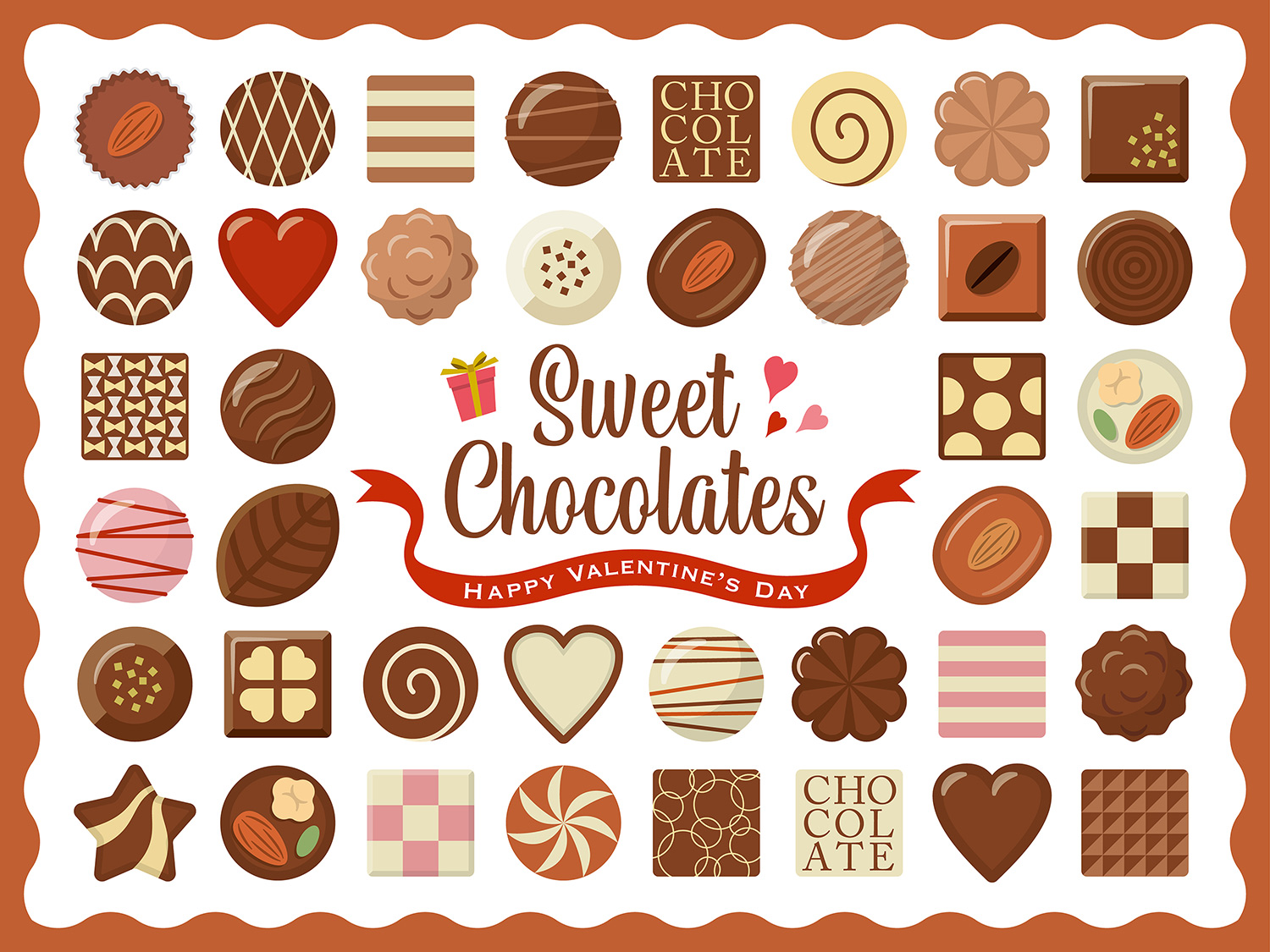 イラストAC - 無料イラスト素材サイト 商用利用もOK｜バレンタインデーのおしゃれでかわいいチョコレートのイラスト