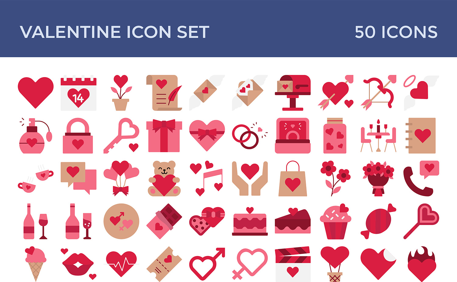 Adobe Stock 無料素材｜バレンタインデーのアイコン